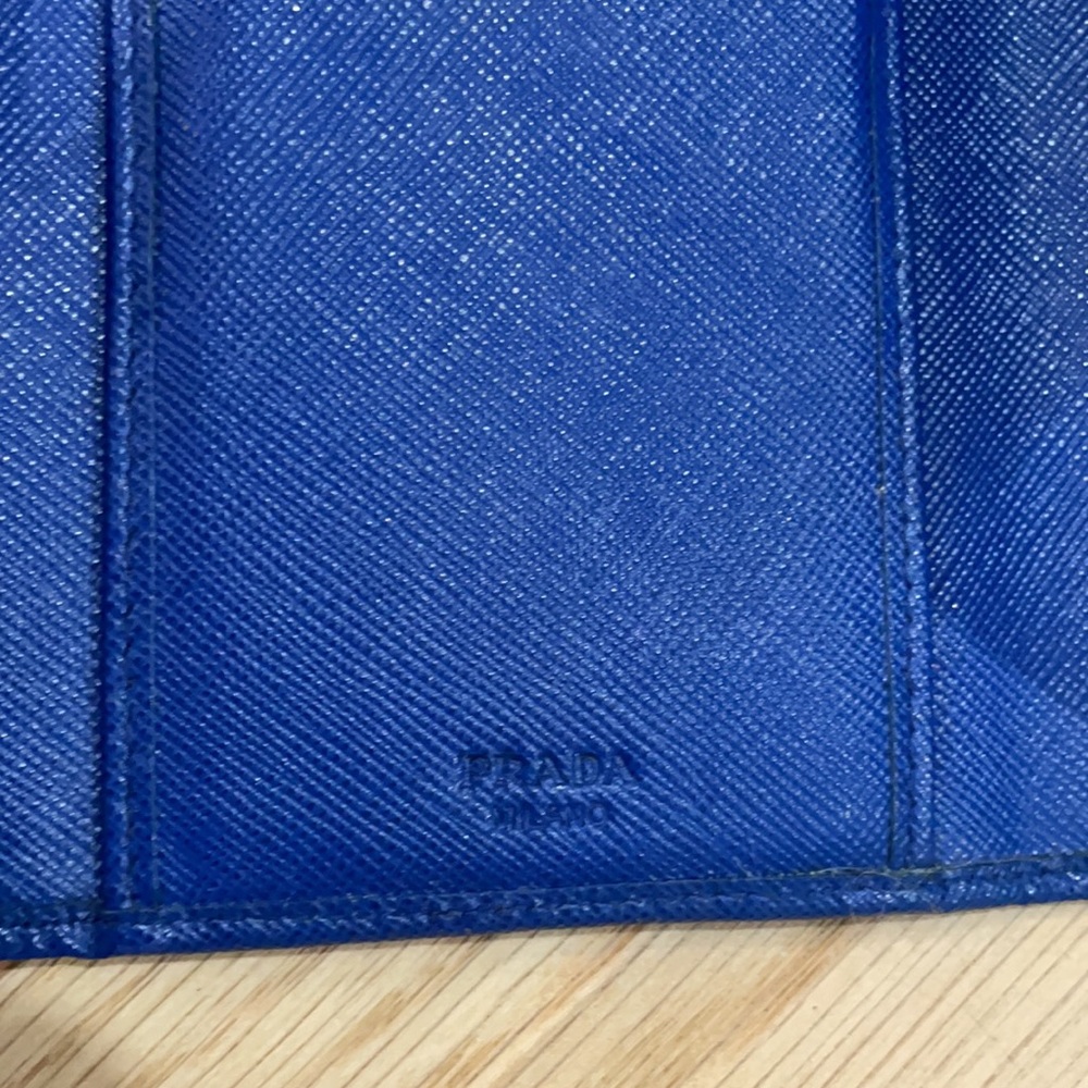 Prada Wallet. Blue Saffiano leather. EUC - Picture 3 of 9